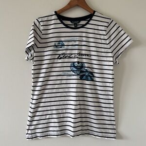 Ralph Lauren Nautical Blue & White T-Shirt Size Large
